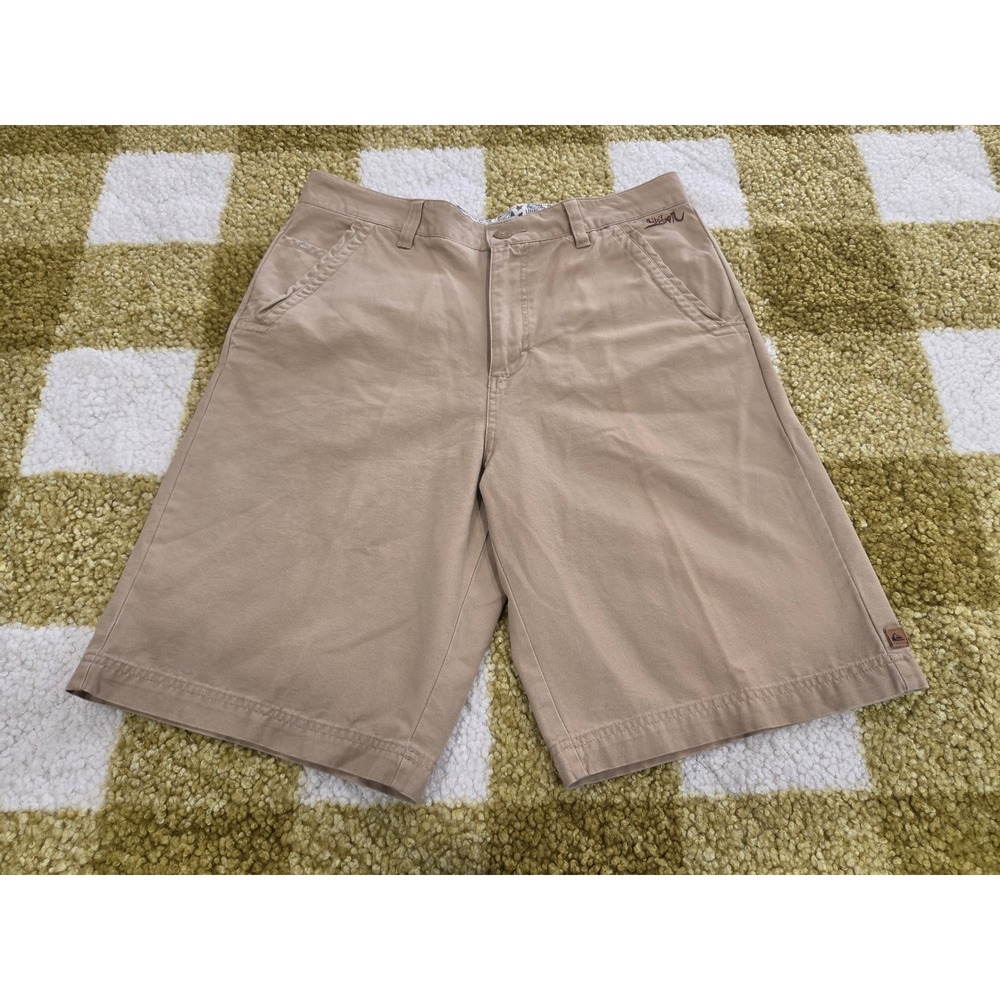 Quiksilver Edition Mens Khaki Chino Shorts Size 34 Tan Cotton Canvas J104143